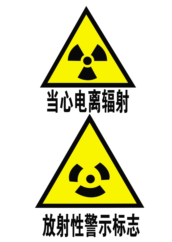 當(dāng)心電離輻射標(biāo)志圖片