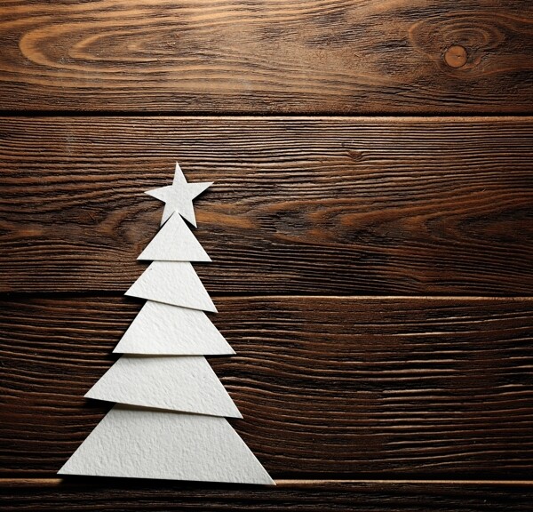 圣诞树木板纹理背景海报素材图片