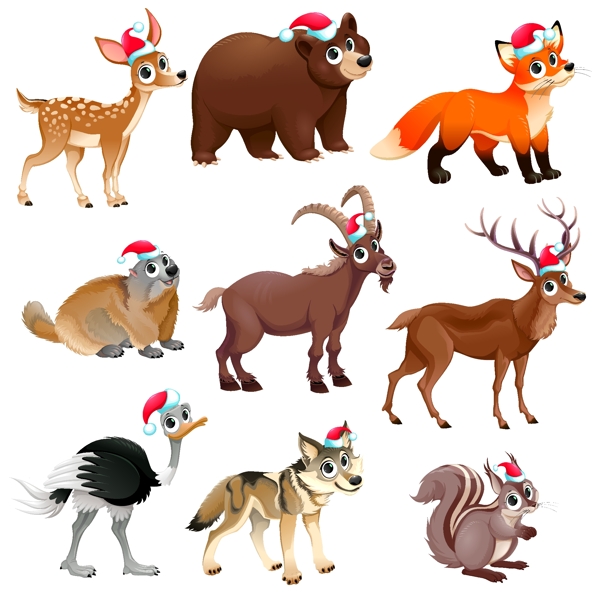 圣诞节动物图片