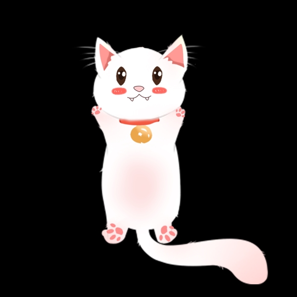 原创手绘一只可爱的小猫咪动物元素