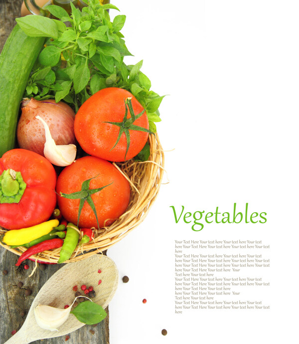 艳丽的蔬菜背景素材图片