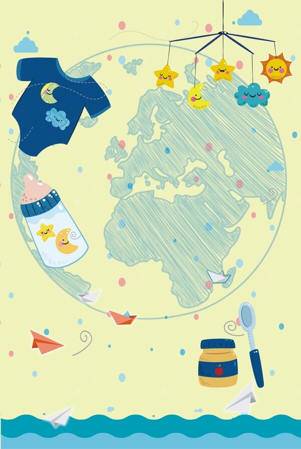 全球儿童生活节创意手绘背景