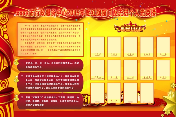 榮譽(yù)展板