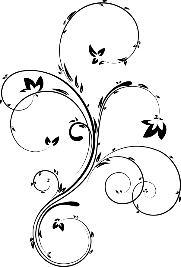 矢量花卉渦流