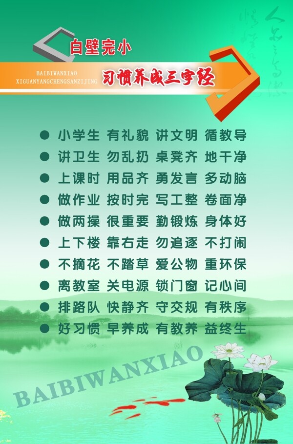 習(xí)慣養(yǎng)成三字經(jīng)
