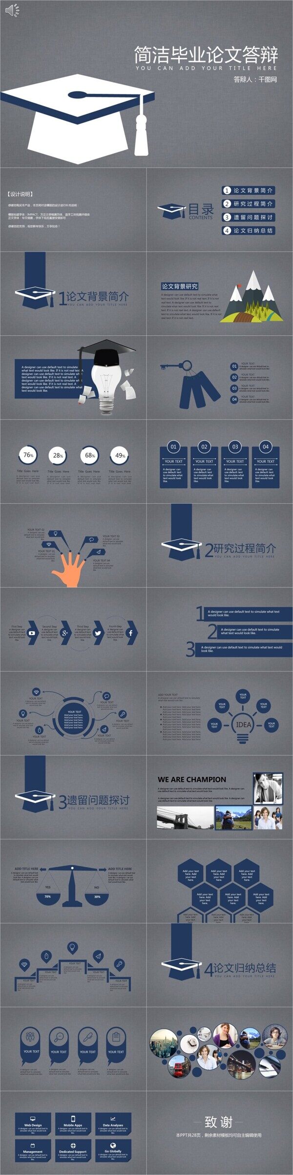 簡潔畢業(yè)論文答辯PPT