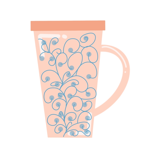 粉色花藤杯具用品