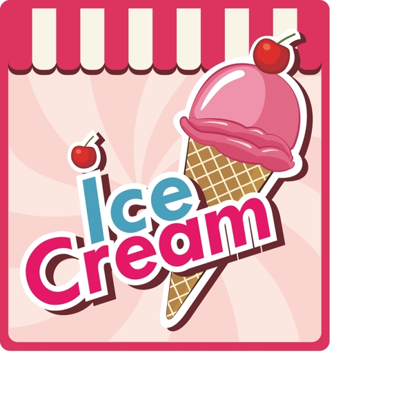 彩色冰淇淋标签贴纸图标可商用