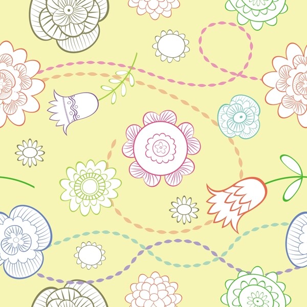 無縫背景花