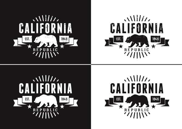 免费加利福尼亚熊矢量复古标志
