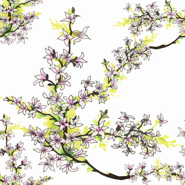 手繪藝術(shù)枝子花背景
