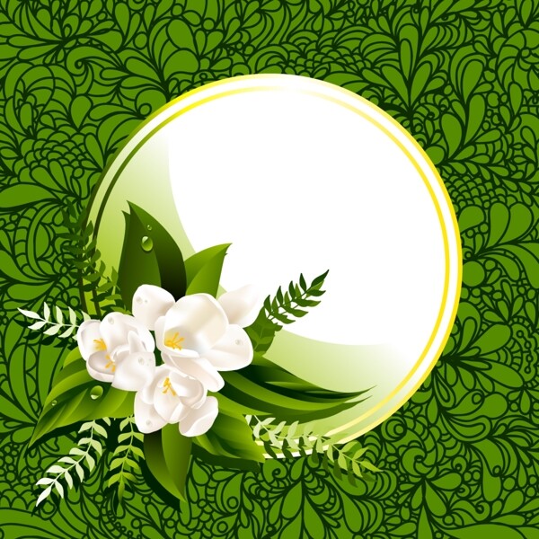 植物花卉裝飾邊框矢量素材
