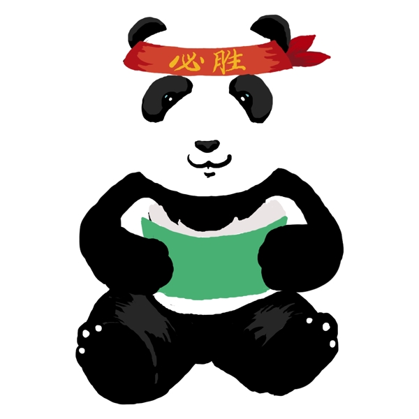 手繪清新小熊貓png元素