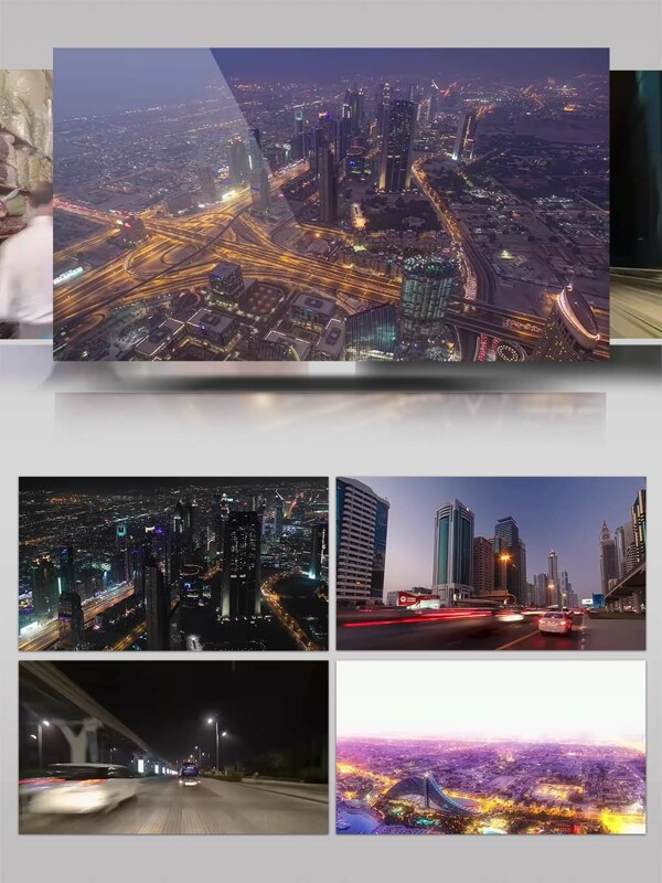 高清延时拍摄迪拜繁华景观视频素材