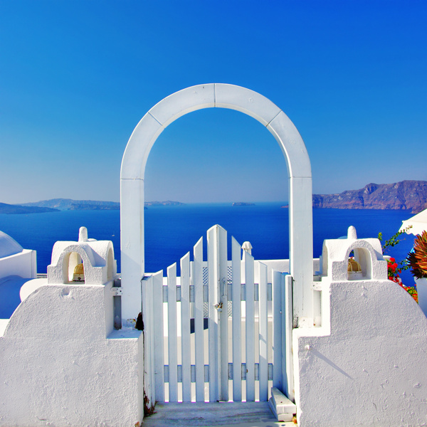 美丽希腊海岸风景图片