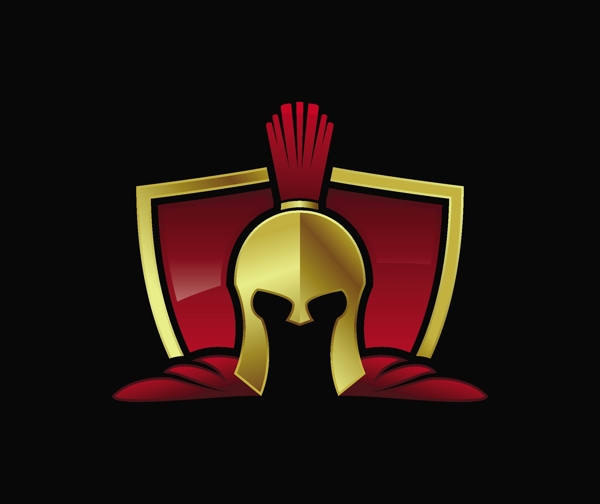 骑士盾牌头盔创意logo