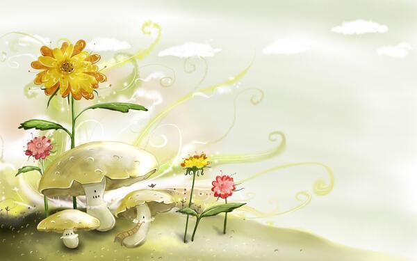 美麗的兒童插畫背景圖34圖片