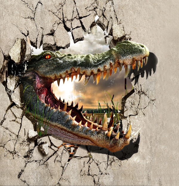 恐龙3D效果图图片