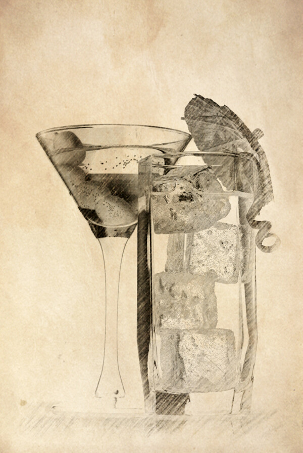 素描飲料杯