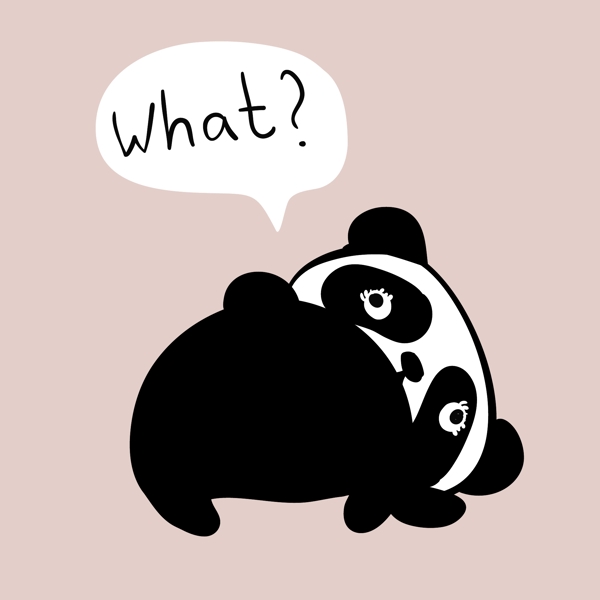 疑惑小熊猫卡通素材
