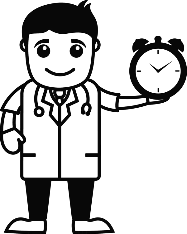 時(shí)間管理醫(yī)生辦公室的卡通人物