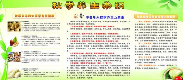 秋季養(yǎng)生展板圖片