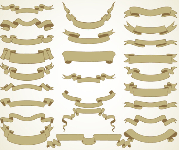复古风格丝带设计矢量素材