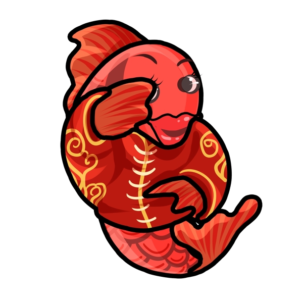 喜慶穿衣服的錦鯉設(shè)計(jì)