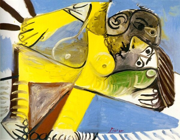 1969Couple2西班牙画家巴勃罗毕加索抽象油画人物人体油画装饰画