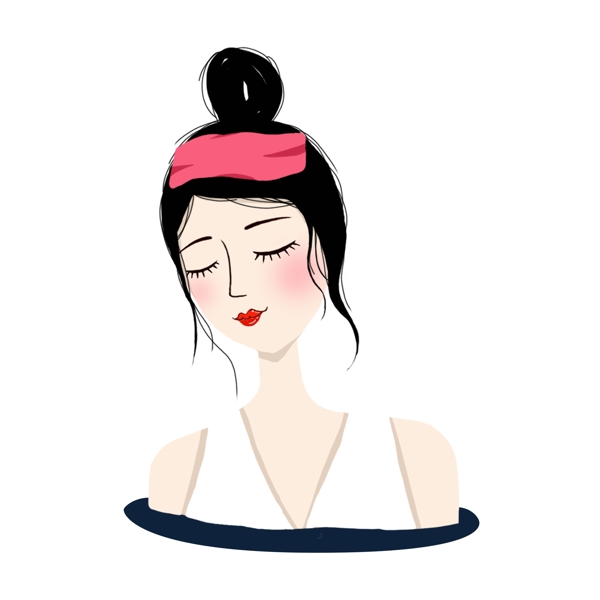 手繪卡通可愛女孩裝飾素材