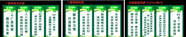 中国烟草楼道绿色标语展板
