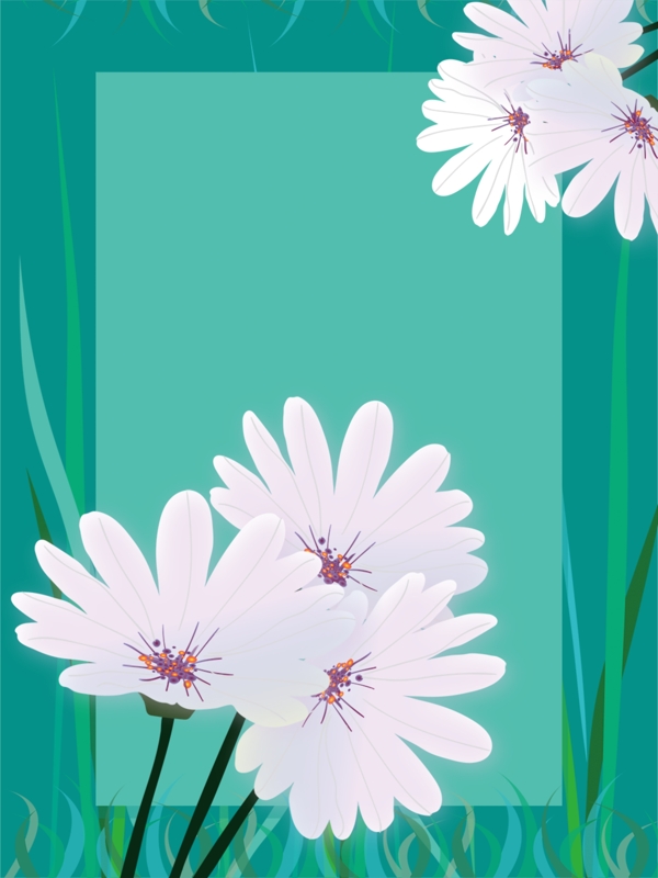 简约白色植物花卉广告背景