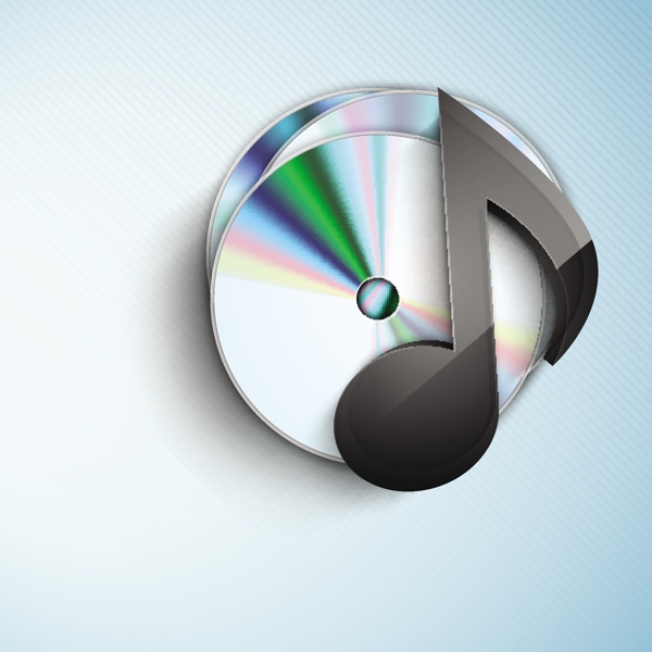 抽象的音符與CD