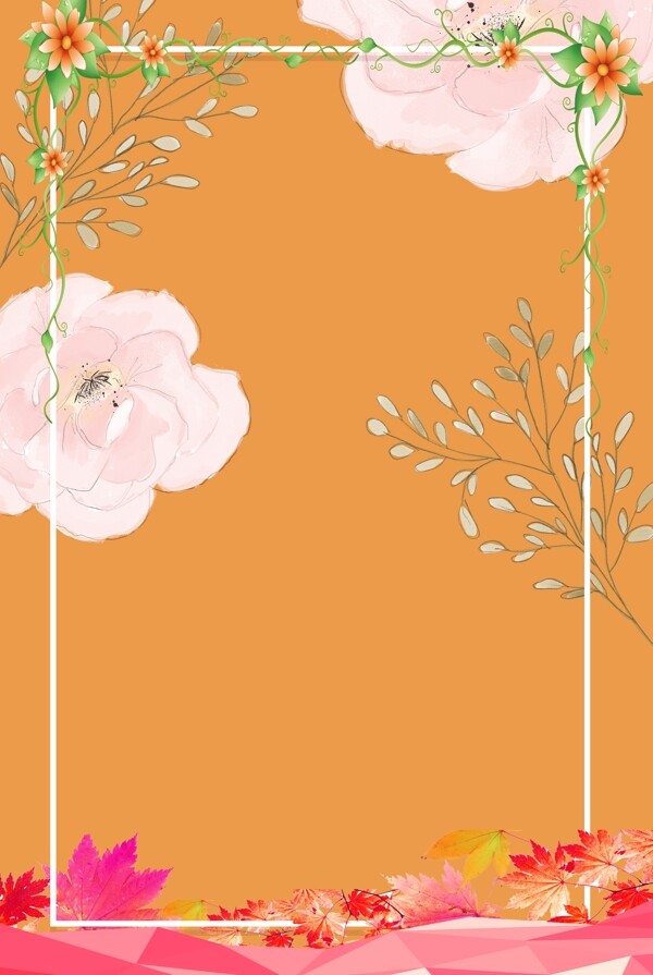 橙色新颖花朵背景图