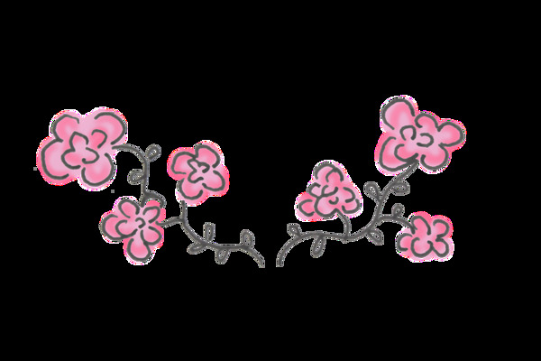 手繪花卉png透明素材