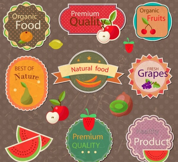 水果标签设计矢量素材