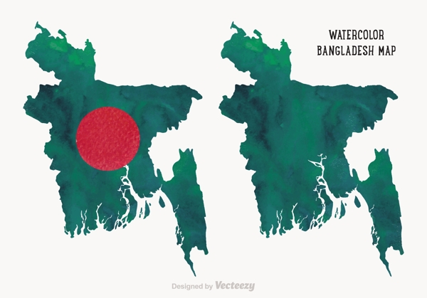 免费矢量水彩孟加拉地图