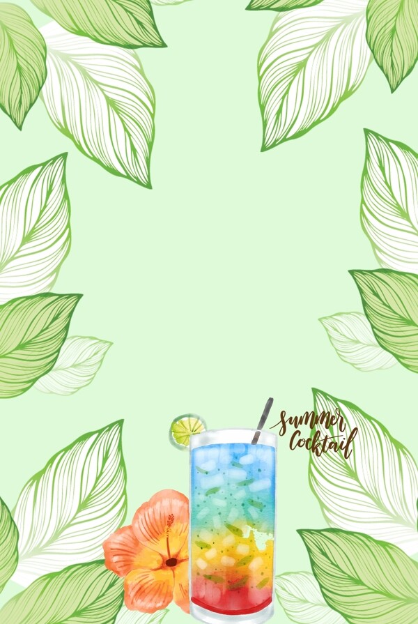 清新夏日綠色背景