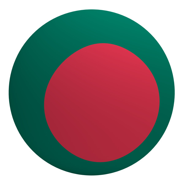 孟加拉国旗在球上白色隔离