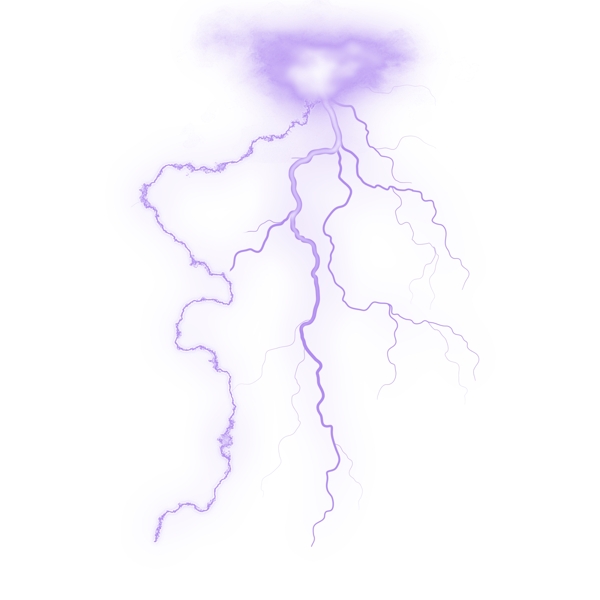 紫色闪电雷电免抠PNG