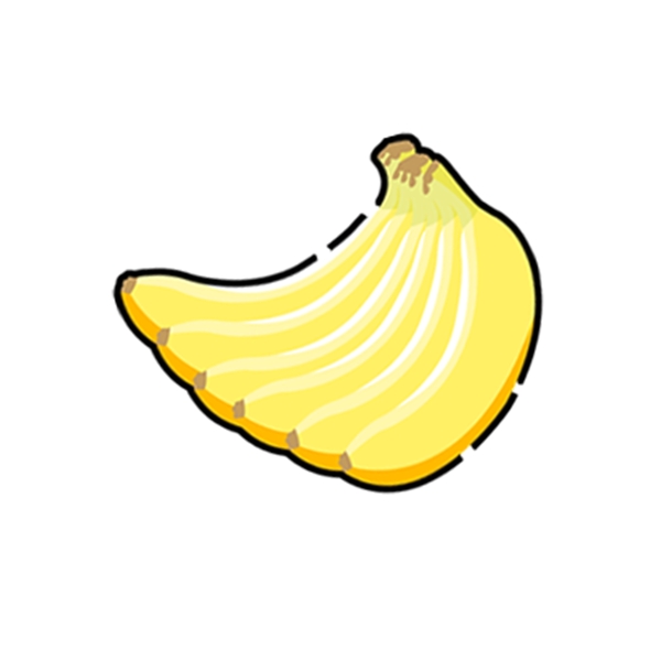 卡通扁平化黄色水果香蕉