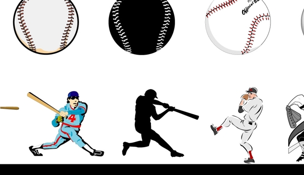 棒球运动矢量图集锦图片