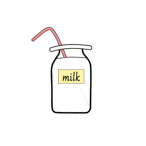 原创素材装在瓶子里的牛奶