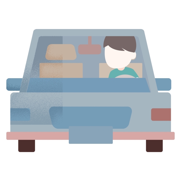 可愛風(fēng)開車的男孩免摳元素