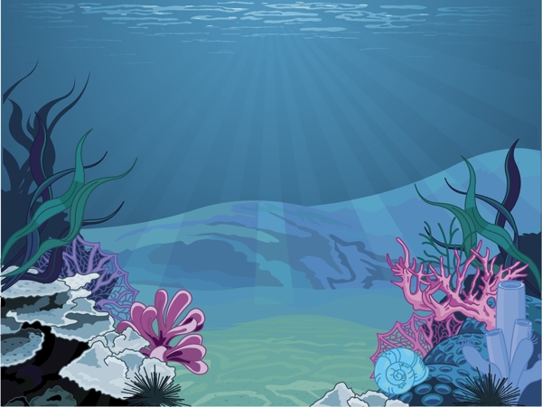 海底美麗風(fēng)景矢量素材