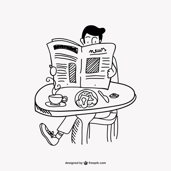看報紙的人