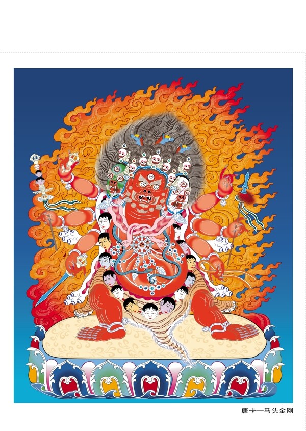 唐卡AI馬頭鉆石矢量
