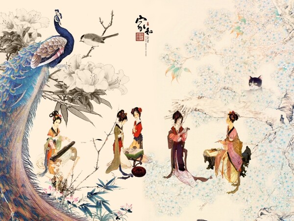 新中式背景墻