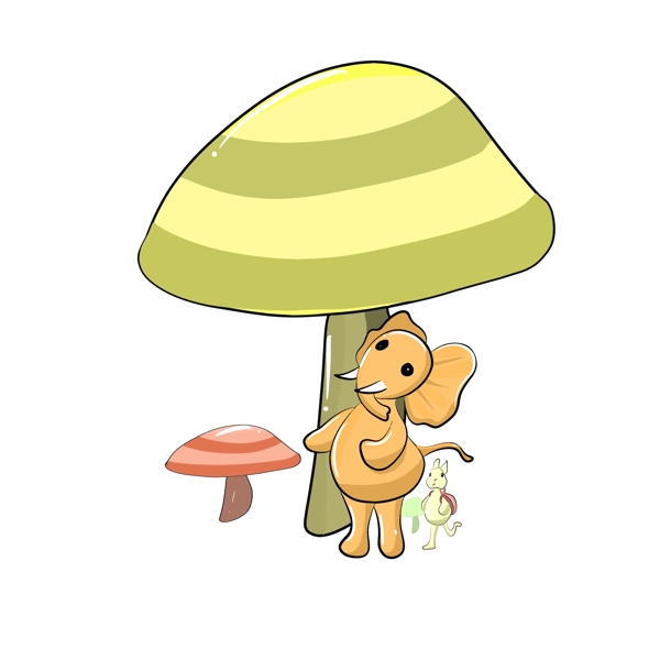 可愛(ài)的小笨象和小兔