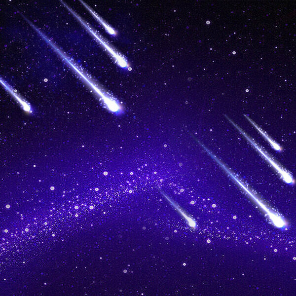 紫色夢幻炫酷光束流星背景